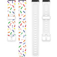 Pasek Silikonowy do Huawei Band 7, Biały / Wielokolorowy