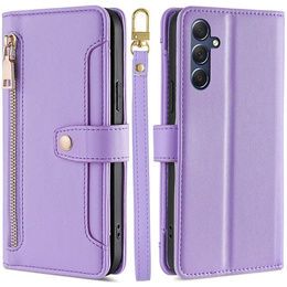Etui z klapką do Samsung Galaxy A16 / A16 5G, Wallet Zipper Pocket, fioletowe