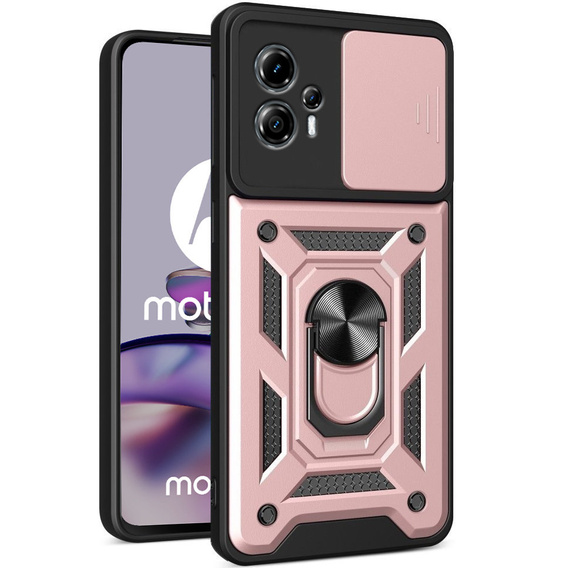 Etui pancerne do Motorola Moto G13 / G23, CamShield Slide, różowe rose gold