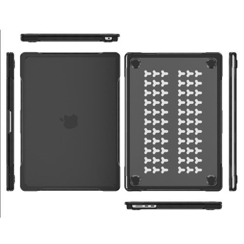 Etui do MacBook Air 15 2023 A2941, Czarne / Przezroczyste