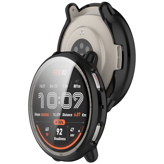 2w1 Etui z Osłoną na ekran do Amazfit Active 2, Czarne