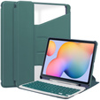 Etui z klawiaturą do Samsung Galaxy Tab S6 Lite 10.4" 2020/2022/2024, Rotary 360° Leather, ciemnozielone