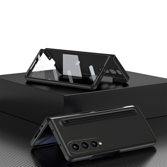Etui do Samsung Galaxy Z Fold 4 5G, ze szkłem i rysikiem, czarne