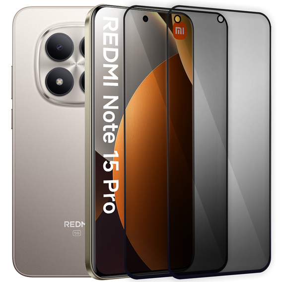 2x Szkło Prywatyzujące do Xiaomi Redmi Note 15 Pro 4G, ERBORD Anti-Spy Hartowane