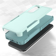 Etui pancerne do Samsung Galaxy A25 5G, Dual-Layer, miętowe + Szkło 9H