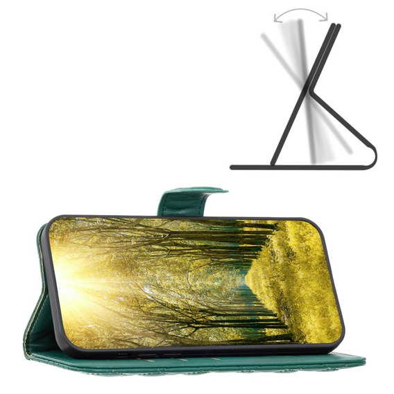 Etui z klapką do Oppo Reno 11F 5G, Wallet, BINFEN COLOR, zielone