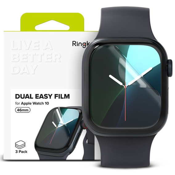 3x Folia Ochronna Ringke Dual Easy Film do Apple Watch 10/11 46MM (3 sztuki)