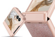 Etui do Motorola Razr 60 Ultra – Glitter PC Case ze szkłem i podstawką - różowe rose gold