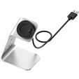 Aluminiowa Stacja Dokująca z kablem USB do zegarków Garmin, Srebrna