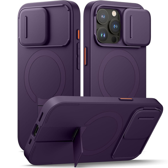 Etui do iPhone 15 Pro, Suritch Shockproof, do MagSafe, fioletowe
