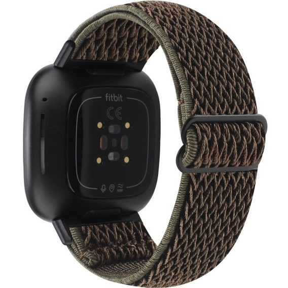 Pasek Nylonowy do Fitbit Versa 3/Versa Sense, Ciemny zielony