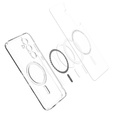 Etui z MagSafe Spigen do Samsung Galaxy S24 FE, Ultra Hybrid, przezroczyste / białe + Szkło Hartowane 9H