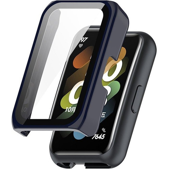 2w1 Etui + Szkło do Huawei Honor Band 6 / 7, Granatowe