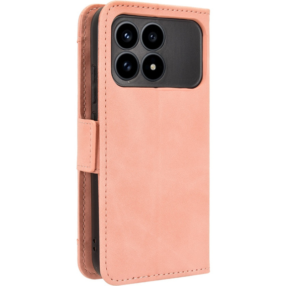 Etui z klapką do Xiaomi Poco F8 Pro, Card Slot, różowe