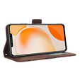 Etui z klapką do Huawei Nova Y91 4G, Card Slot, brązowe