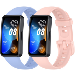 Pasek Silikonowy do Huawei Band 8 / Huawei Band 9 / Huawei Band 10, Niebieski, Różowy