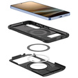 Etui Spigen do Samsung Galaxy S25 Slim Armor MagSafe, Czarne + Szkło hartowane 9H