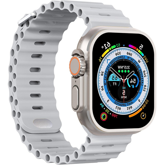 Pasek Silikonowy do Apple Watch 1/2/3/4/5/6/7/8/9/10/11/SE Ultra 1/2/3 42/44/45/46/49mm, Szary