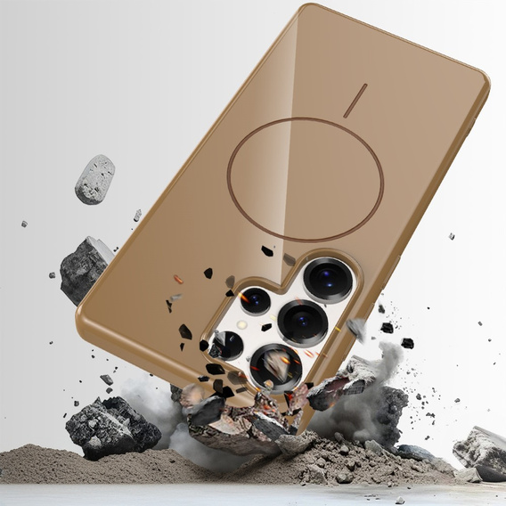 Etui do Samsung Galaxy S25 Ultra z paskiem, magnetyczne MagSafe  – złote