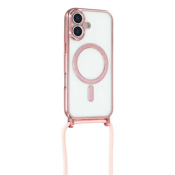 Etui do iPhone 17, Electro MagSafe, różowe + Smycz