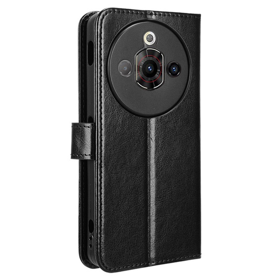 Etui z klapką do Nubia Focus Pro 5G, Crazy Horse Wallet, czarne