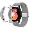 Bransoleta + Etui z Osłoną na Ekran do Samsung Galaxy Watch 5 44mm, Srebrny
