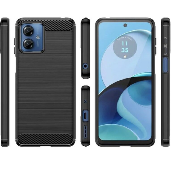 Etui do Motorola Moto G14, Karbon, czarne