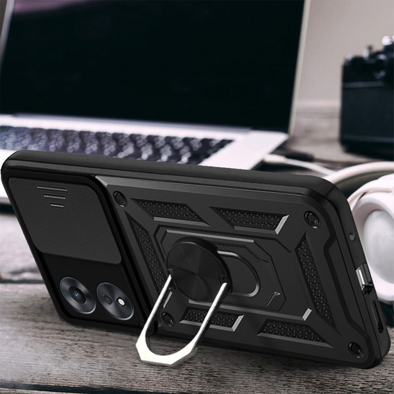 Etui pancerne do Oppo A78 4G, CamShield Slide, czarne