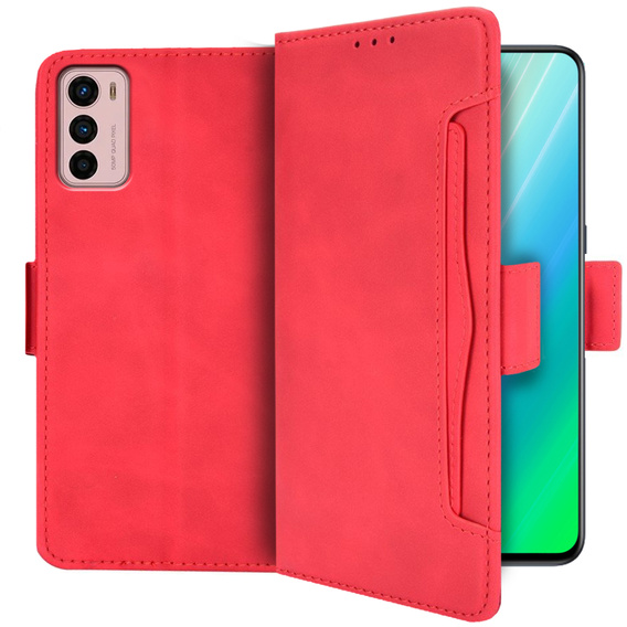 Etui z klapką do Motorola Moto G42 4G, Card Slot, czerwone