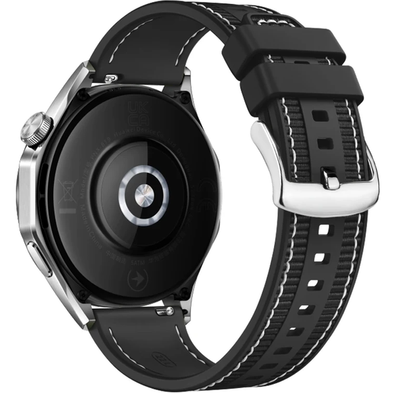 Pasek silikonowo nylonowy Uniwersalny 22mm, Czarny