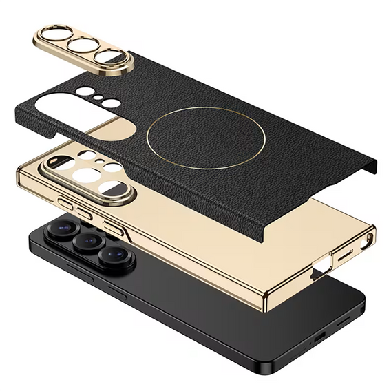 Etui do Samsung Galaxy S26 Ultra, GKK Nickel Ring Leather, czarne