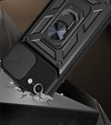 Etui pancerne do iPhone 16E, CamShield Slide, czarne + Szkło Hartowane 9H
