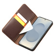 Skórzane etui portfelowe z funkcją podstawki do Samsung Galaxy S25 Edge – elegancja i funkcjonalność - brązowe