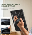 Etui Dexnor 360° do Samsung Galaxy Tab S9 FE+, z paskiem i miejscem na rysik - czarne