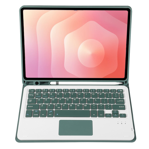 Etui z klawiaturą Bluetooth i touchpadem do Samsung Galaxy Tab S11 – zielone