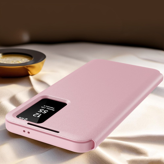 Etui z klapką do Samsung Galaxy S25+ Plus, Smart View Wallet, różowe