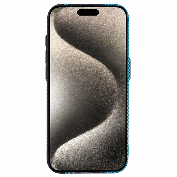 Etui do iPhone 14 Pro Max, Carbon Fiber MagSafe, czarne / niebieskie