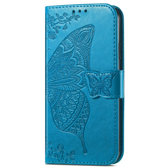 Etui z klapką do Motorola Moto G73 5G, Butterfly, niebieskie