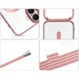 Etui do iPhone 17, Electro MagSafe, różowe + Smycz