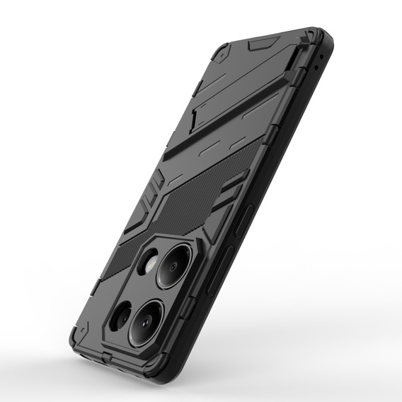 Etui do Xiaomi Redmi Note 13 Pro 4G / Xiaomi Redmi Note 14S / Xiaomi Poco M6 Pro 4G, Military kickstand, czarne