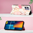 Etui z klapką do Xiaomi Redmi Note 13 Pro 4G / Xiaomi Redmi Note 14S / Xiaomi Poco M6 Pro 4G, Wallet, Marble różowe