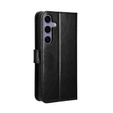 Etui z klapką do Samsung Galaxy S25 FE, Crazy Horse Wallet, czarne