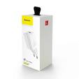 Baseus QC 3.0 – ładowarka sieciowa USB-A 24W, biała