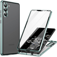 Etui do Samsung Galaxy S24, Magnetic Dual Glass, zielone