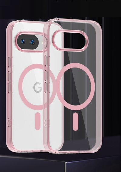 Etui do Google Pixel 9a – przezroczyste z funkcją MagSafe, różowe