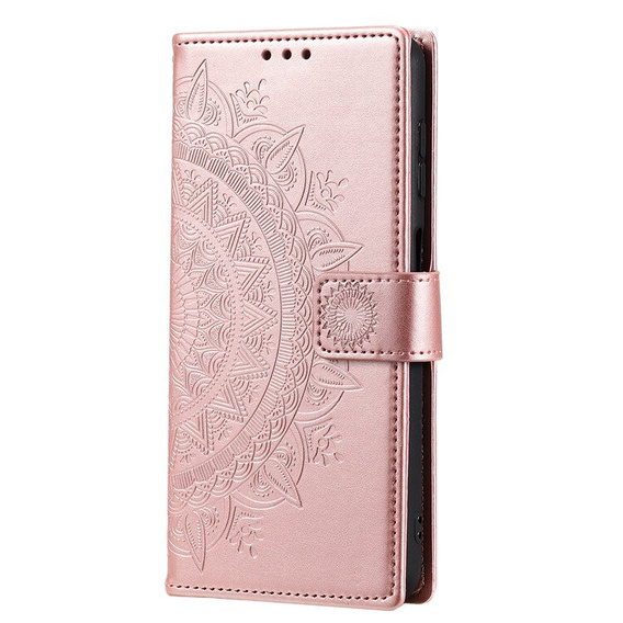 Etui z klapką do Samsung Galaxy A55 5G, Mandala, różowe rose gold