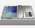 Etui z podstawką do Samsung Galaxy Z Fold7 5G, z ochroną zawiasu, szkłem i rysikiem - srebrne