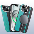 Etui do iPhone 15, Carbon Fiber MagSafe, czarne / niebieskie