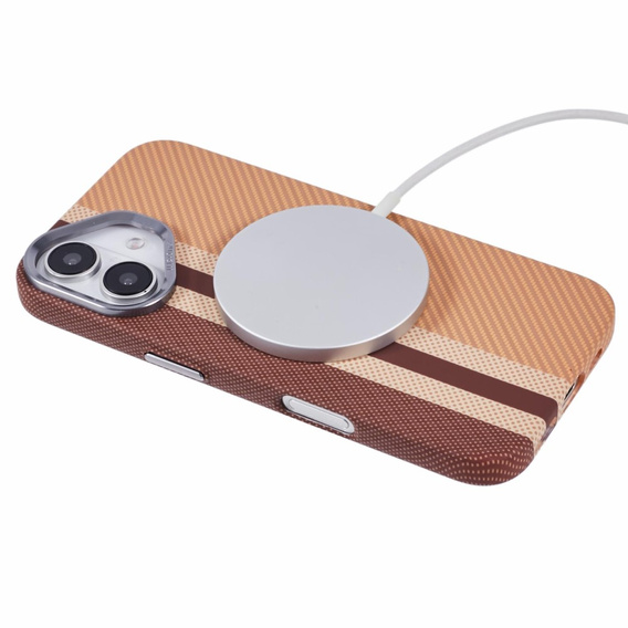 Etui do iPhone 16 Plus, Carbon Fiber MagSafe, żółte