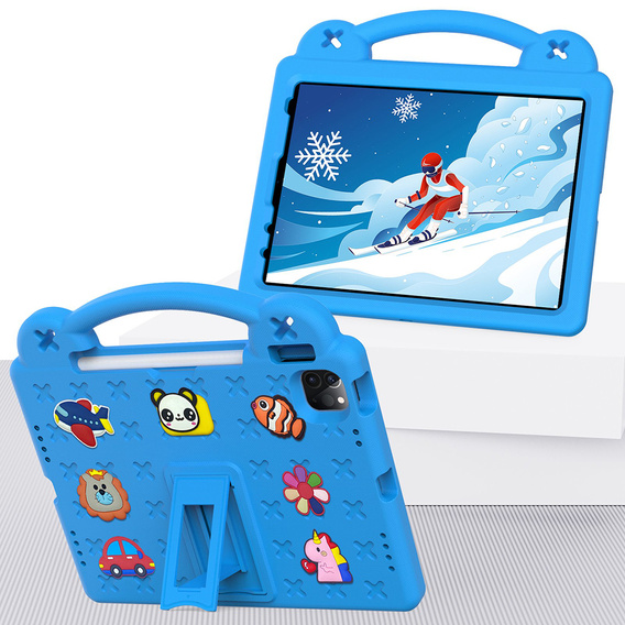 Etui do iPad 11" 2025 A16 (11 gen.) / iPad 10.9" 2022 (10 gen.), Cute Patterns, z podstawką, Niebieskie